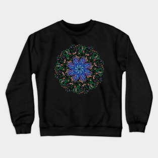 Industrial meets nature mandala with water interior and weird plant exterior Crewneck Sweatshirt